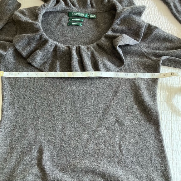 NWOT Ralph Lauren exclusive cashmere sweater w/ full ruffle collar - Picture 9 of 9